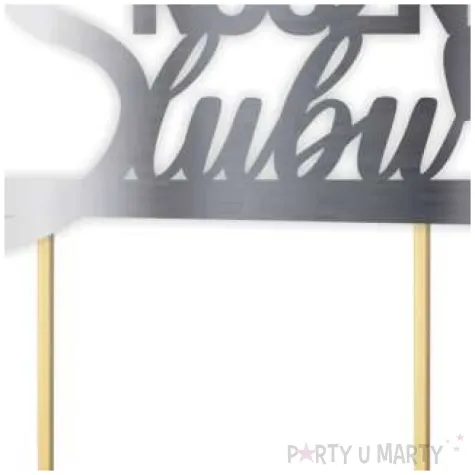 topper papierowy 25 rocznica slubu srebrny metalic 15 5 x 17 5 cm