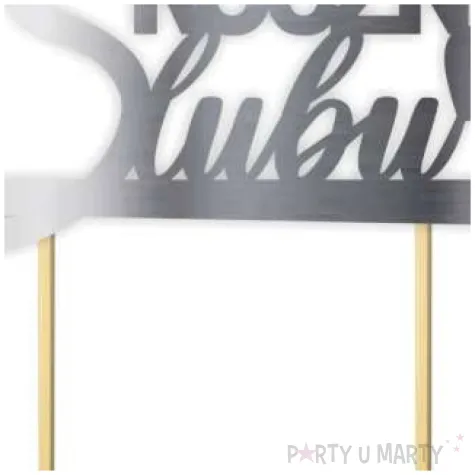 topper papierowy 30 rocznica slubu srebrny metalic 15 5 x 17 5 cm