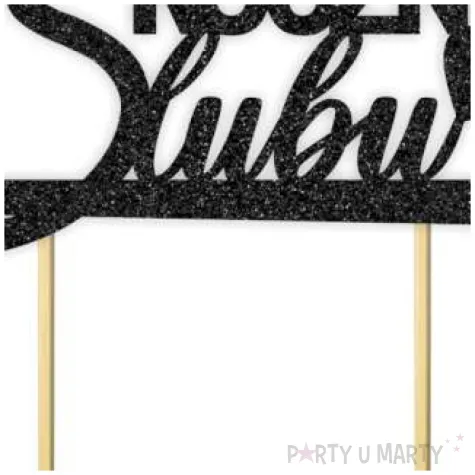 topper papierowy 35 rocznica slubu czarny brokat 15 5 x 17 5 cm