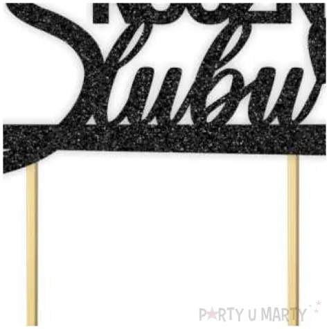 topper papierowy 40 rocznica slubu czarny brokat 15 5 x 17 5 cm