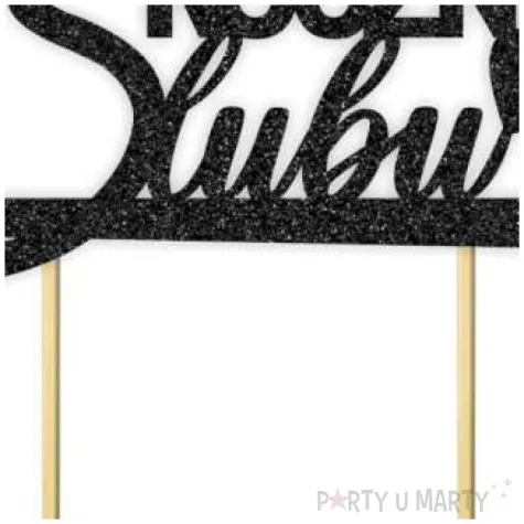 topper papierowy 60 rocznica slubu czarny brokat 15 5 x 17 5 cm