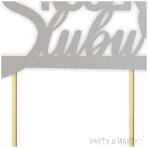 topper papierowy 65 rocznica slubu srebrny 15 5 x 17 5 cm