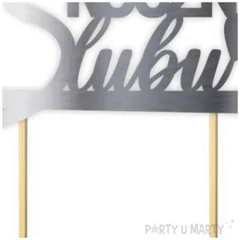 topper papierowy 65 rocznica slubu srebrny metalic 15 5 x 17 5 cm