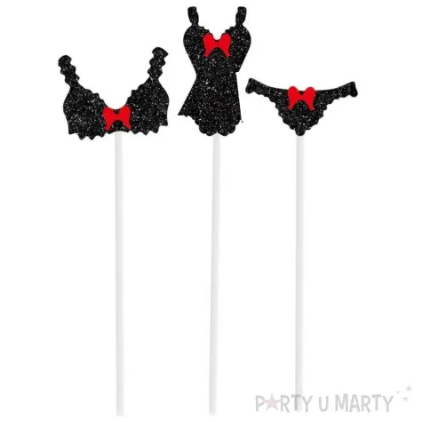 topper papierowy bielizna biustonosz walentynki czarny jix 3 szt