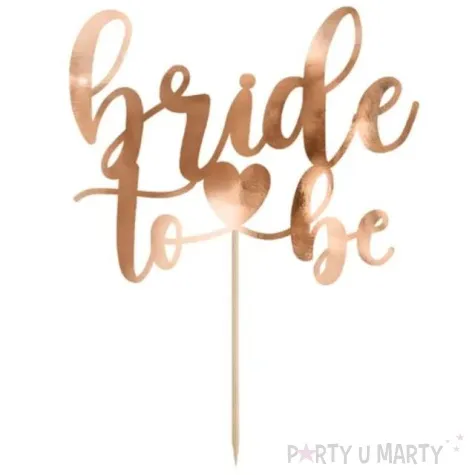 topper papierowy bride to be partydeco rozowe zloto 17 5 cm