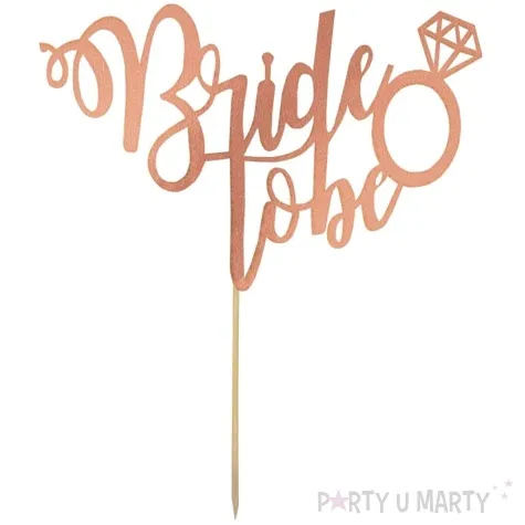 topper papierowy bride to be rozowe zloto godan 22 cm