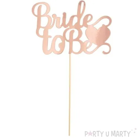 topper papierowy bride to be rozowo zlota partypal 21 cm