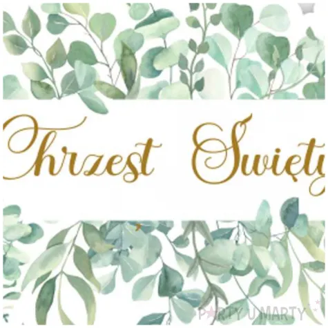 topper papierowy chrzest swiety eukaliptus beauty 20 cm