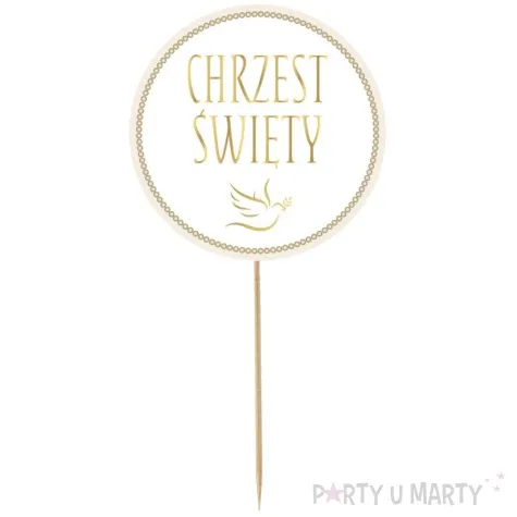 topper papierowy chrzest swiety golabek godan 24 cm