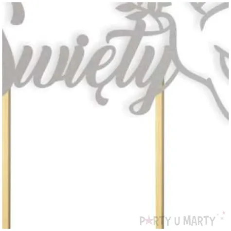 topper papierowy chrzest swiety golebica srebrny 14 5 x 16 cm