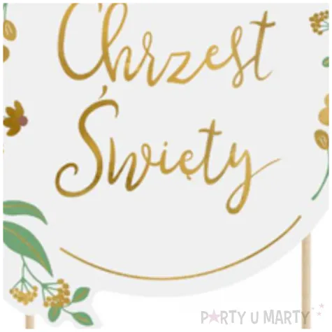 topper papierowy chrzest swiety partydeco 20x15 cm