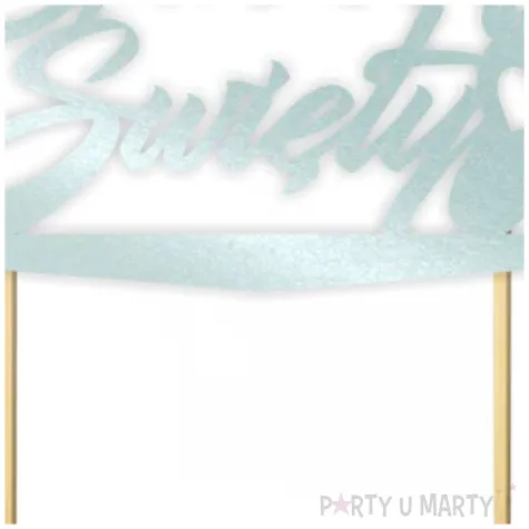 topper papierowy chrzest swiety ramka blekitny perlowy 13 5 x 17 cm