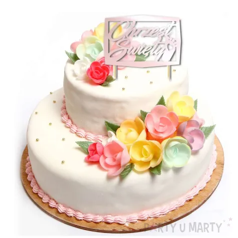 topper papierowy chrzest swiety ramka rozowy perlowy 13 5 x 17 cm