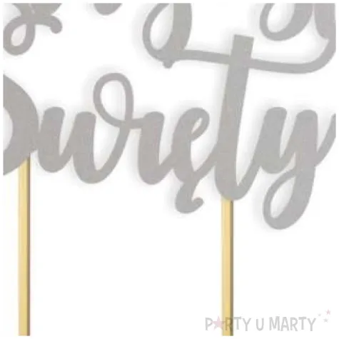 topper papierowy chrzest swiety zawijaski srebrny 14 5 x 17 cm