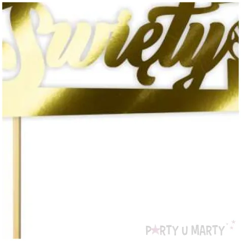 topper papierowy chrzest swiety zloty metalic 14 x 17 cm