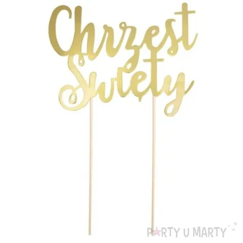 topper papierowy chrzest swiety zloty partypal 21 cm