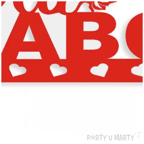 topper papierowy dla babci czerwone serca 16 cm