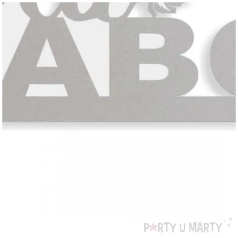 topper papierowy dla babci srebrny pasek 16 cm