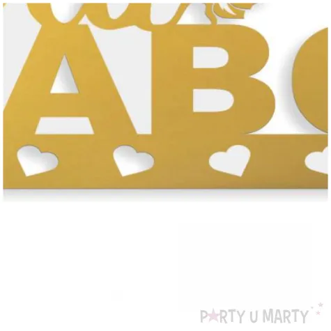 topper papierowy dla babci zlote serca 16 cm