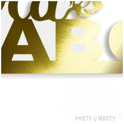 topper papierowy dla babci zloty metalic pasek 16 cm