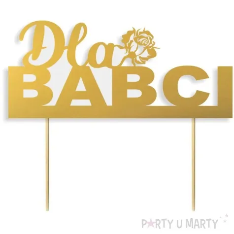 topper papierowy dla babci zloty pasek 16 cm