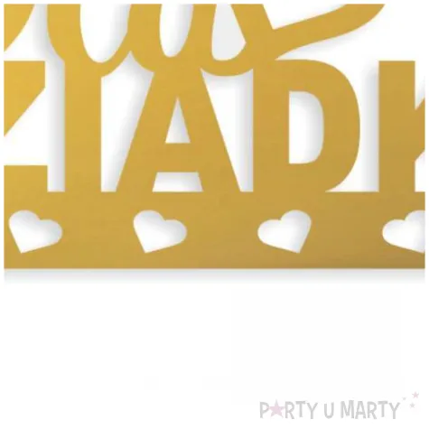 topper papierowy dla dziadka zlote serca 16 cm