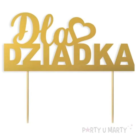 topper papierowy dla dziadka zloty pasek 16 cm