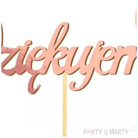 topper papierowy dziekujemy serce rose gold partycollection 22 x 14 cm