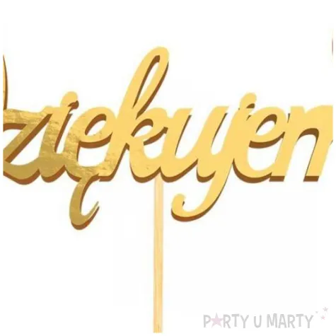 topper papierowy dziekujemy serce zloty partycollection 22 x 14 cm