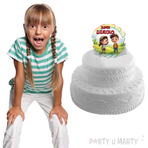 topper papierowy dzien dziecka super dziecko 18 cm