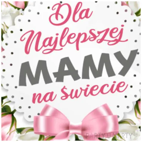 topper papierowy dzien matki dla najlepszej mamy 18 cm