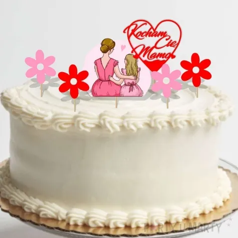 topper papierowy dzien matki kocham cie mamo 6 szt