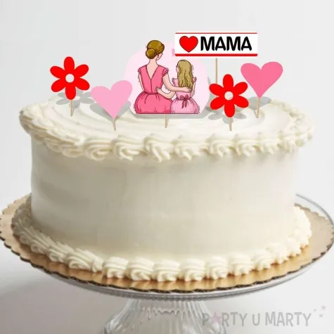 topper papierowy dzien matki love mama 6 szt