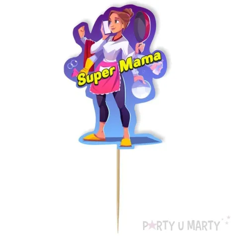 topper papierowy dzien matki super mama 20 cm
