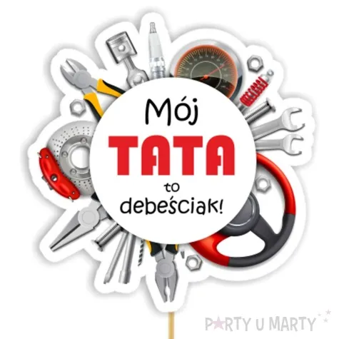 topper papierowy dzien ojca moj tata to debesciak 16 cm