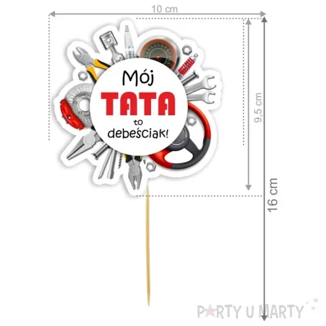 topper papierowy dzien ojca moj tata to debesciak 16 cm