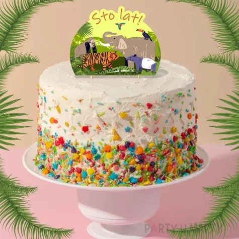 topper papierowy dzungla bungla sto lat 6 szt