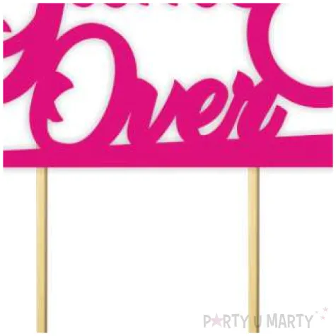 topper papierowy game over diament fuksja 13 5 x 16 cm