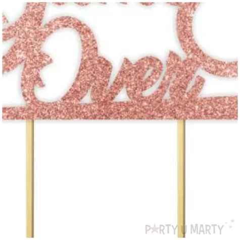 topper papierowy game over diament rose gold brokat 13 5 x 16 cm