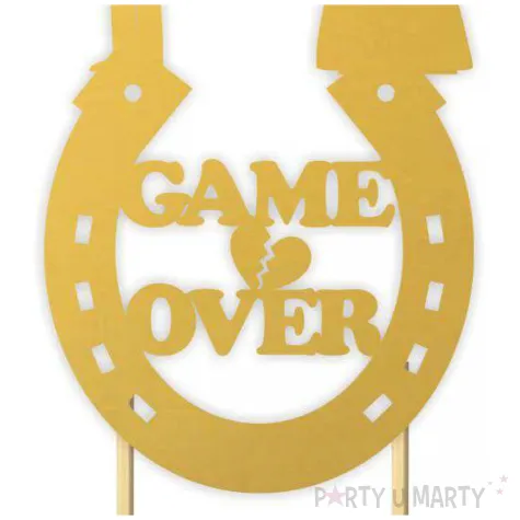 topper papierowy game over zloty 8 x 19 5 cm