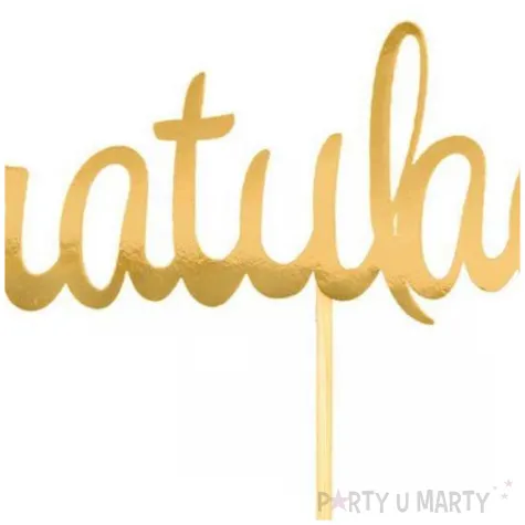 topper papierowy gratulacje zloty partycollection 14 x 26 cm