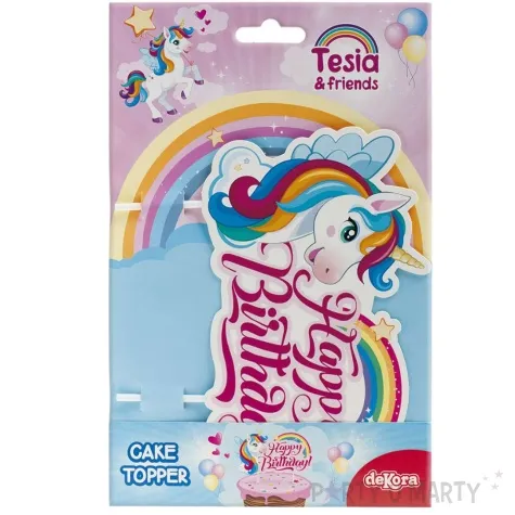 topper papierowy happy birthday jednorozec dekora 23 5 cm