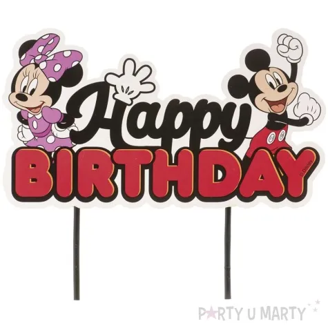 topper papierowy happy birthday myszka mickey dekora 16 5 cm