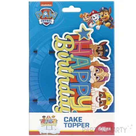 topper papierowy happy birthday psi patrol dekora 17 cm