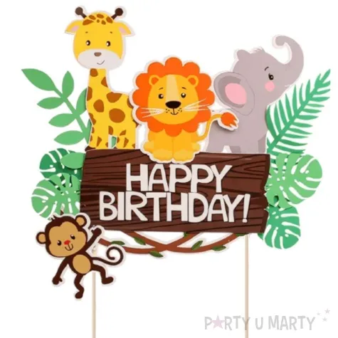 topper papierowy happy birthday safari jix 15 cm
