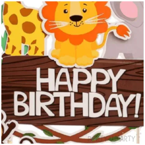 topper papierowy happy birthday safari jix 15 cm
