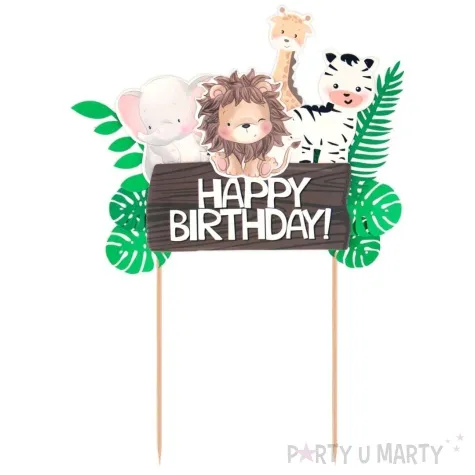 topper papierowy happy birthday safari partypal 22 cm