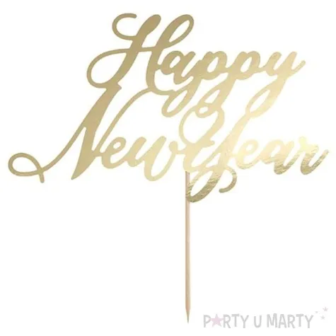 topper papierowy happy new year zloty partydeco 24 cm