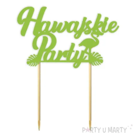 topper papierowy hawajskie party zielony jasny 13 x 16 cm