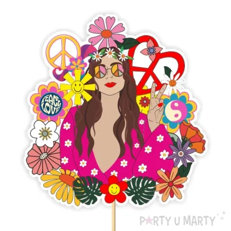 topper papierowy hippisowska wolnosc 20 cm